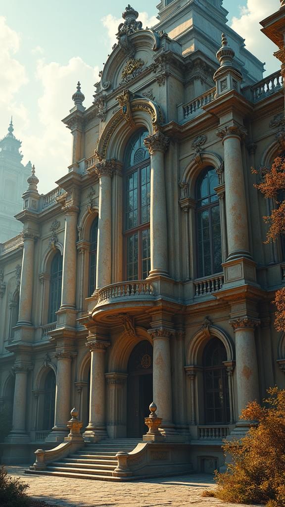 Majestic Baroque Building in Mystical Twilight