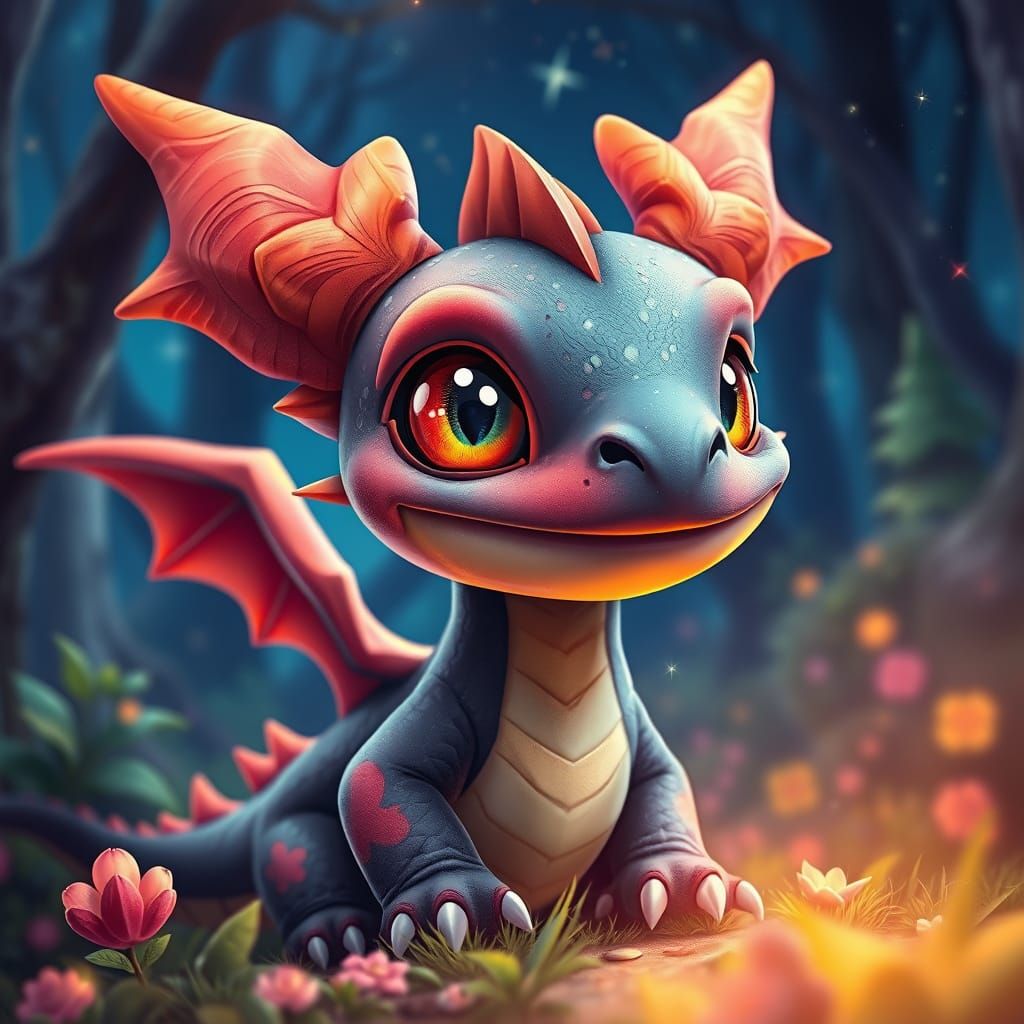 Enchanting Dragon Seeks a Friend in Magical Forest