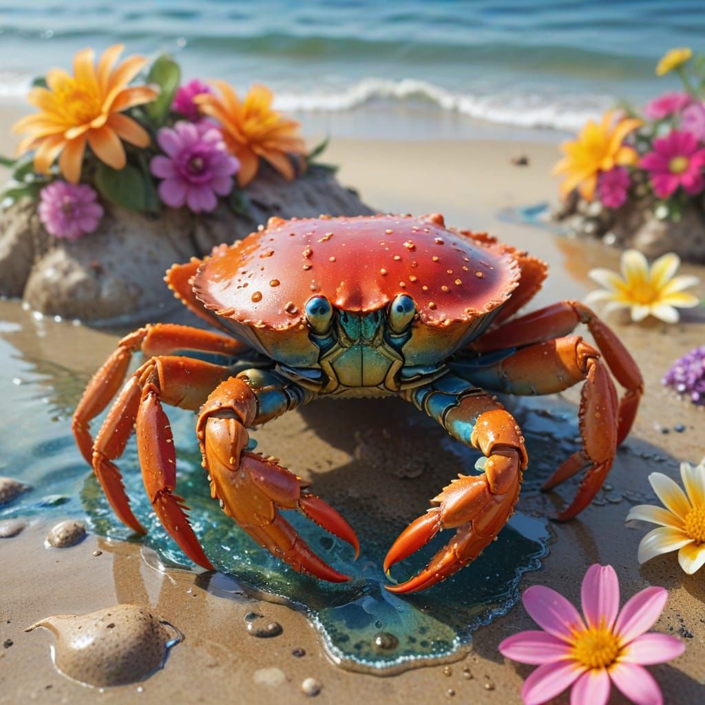 Happy Crab with Pistol in Lucia Curzi Style