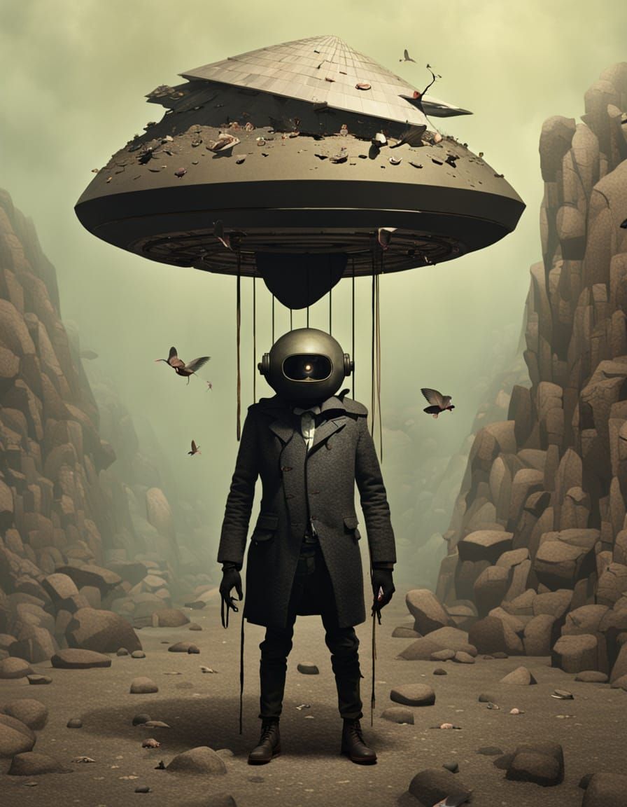 Shape-Shifting Performer in Cyberpunk Asteroid Post