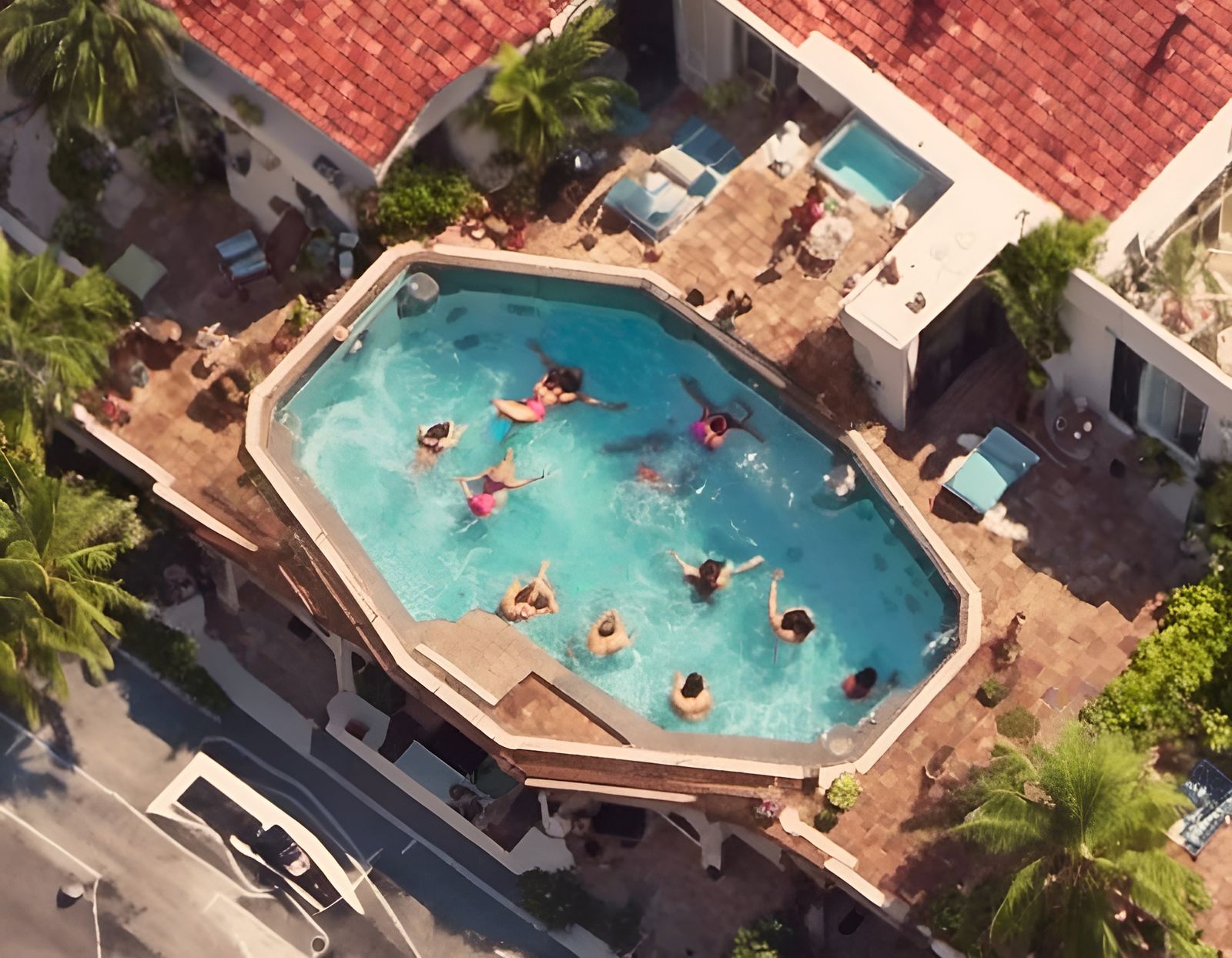 Party Girls in Rooftop Hot Tub, Florida