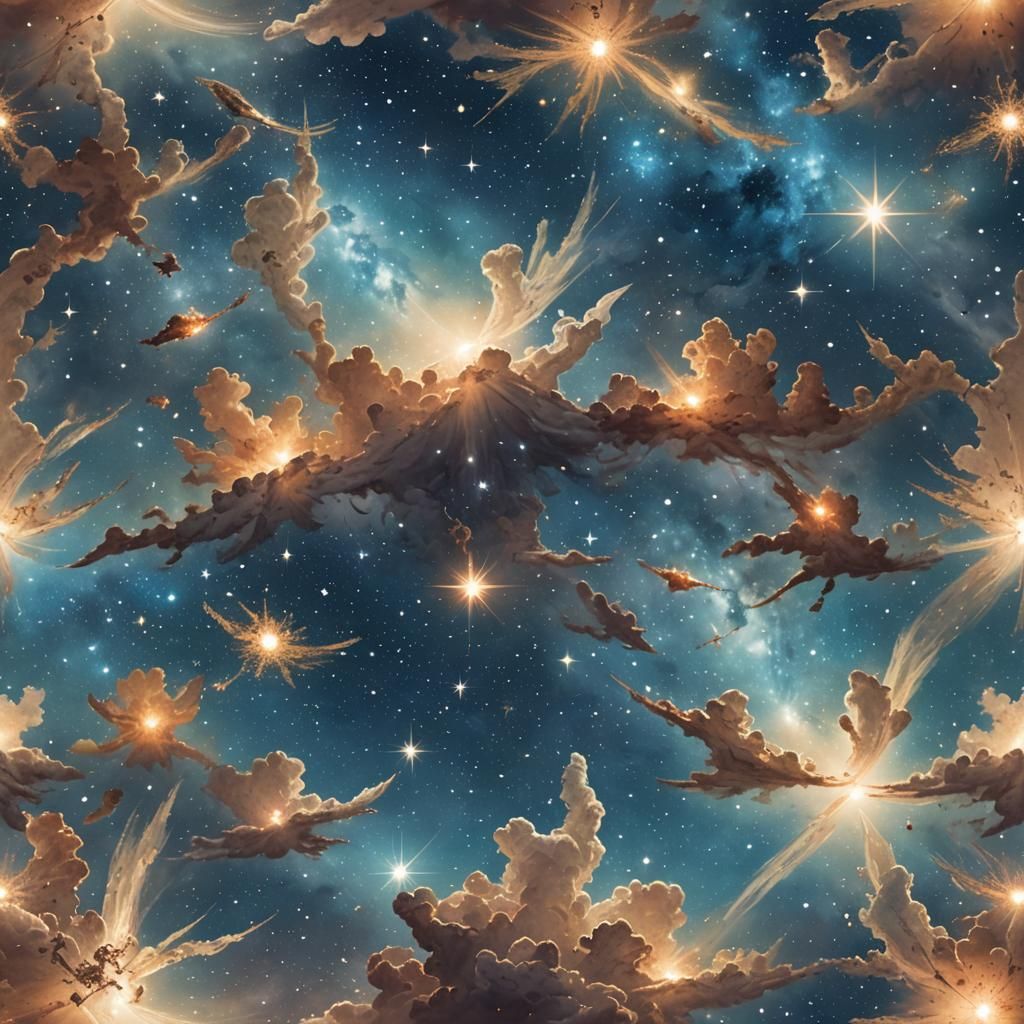 Vibrant Celestial Sky with Cosmic Dust