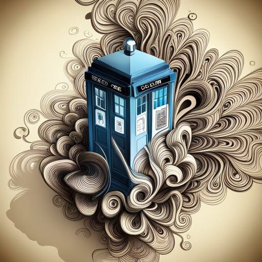Abstract Doctor Who Vector Fractal in 3D
