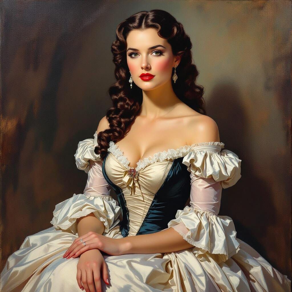 Scarlett O'Hara in Gone With the Wind: Oil Painting