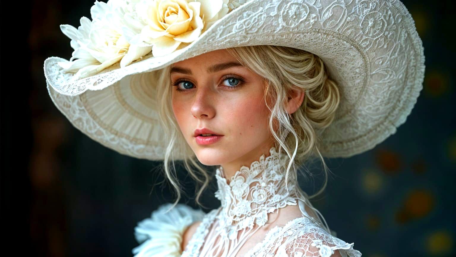 Ethereal Beauty: White Lace and Floral Elegance