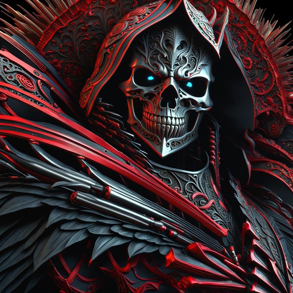 Armored Knight in Manga Style With Macabre Background