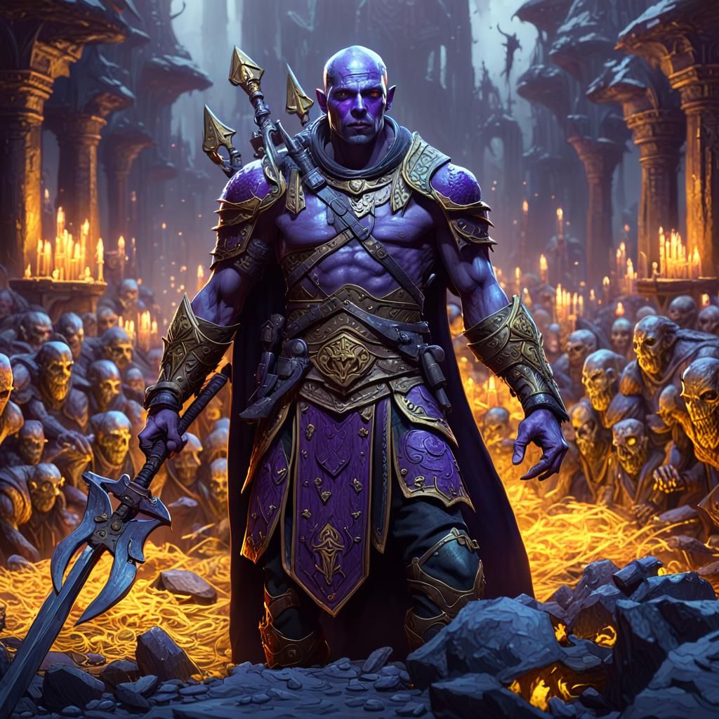 Elven Warrior vs Undead, Dark Fantasy Art