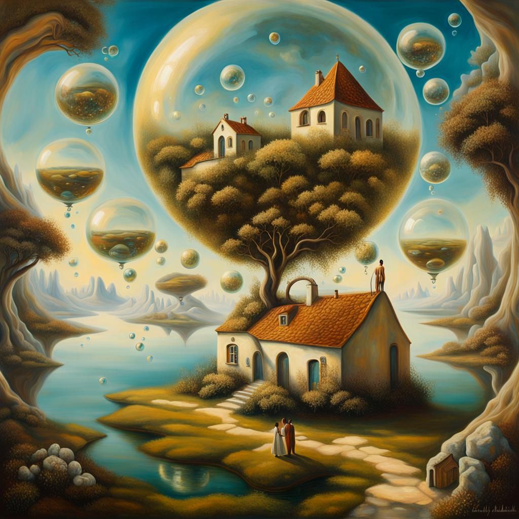 Surreal Dreamscape in Dali Oil Painting Style