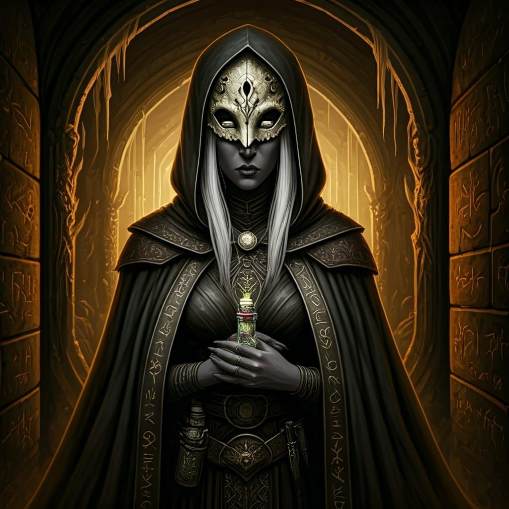 Drow Alchemist in the Underdark, Mystical Art