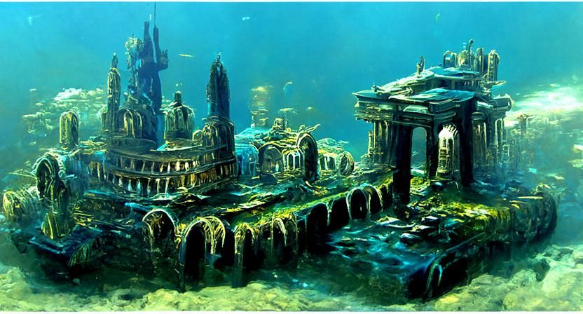 Atlantis: Mythical Underwater Kingdom in Baroque Style