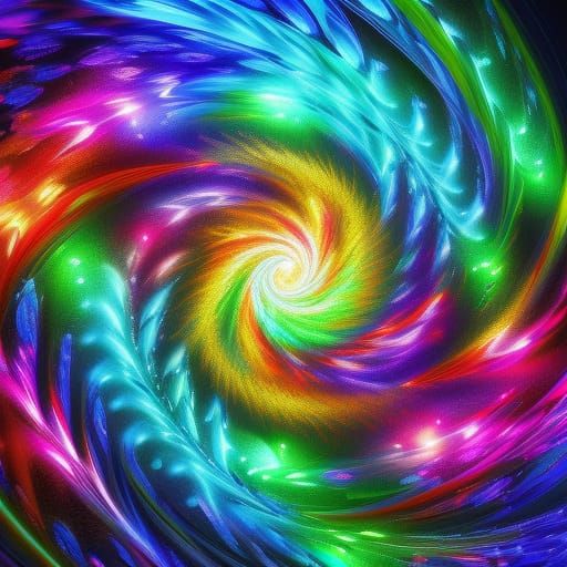 Illuminated Maelstrom with Holographic Flowers