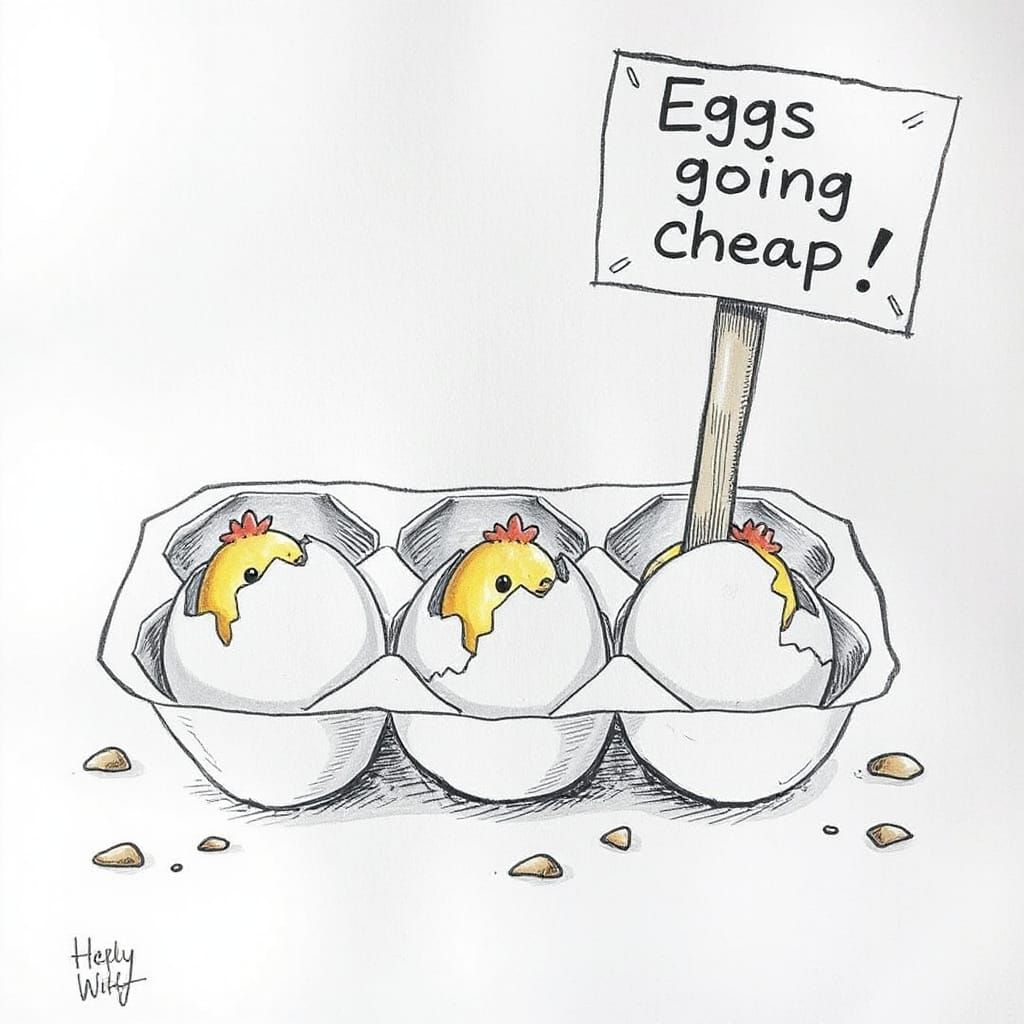 Cute Cartoon Chickens Hatching in an Egg Tray