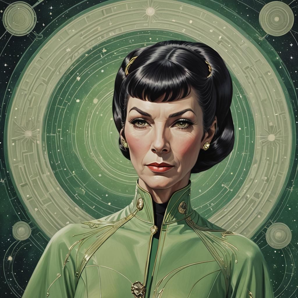 Elegant Vulcan Woman in Art Deco Style