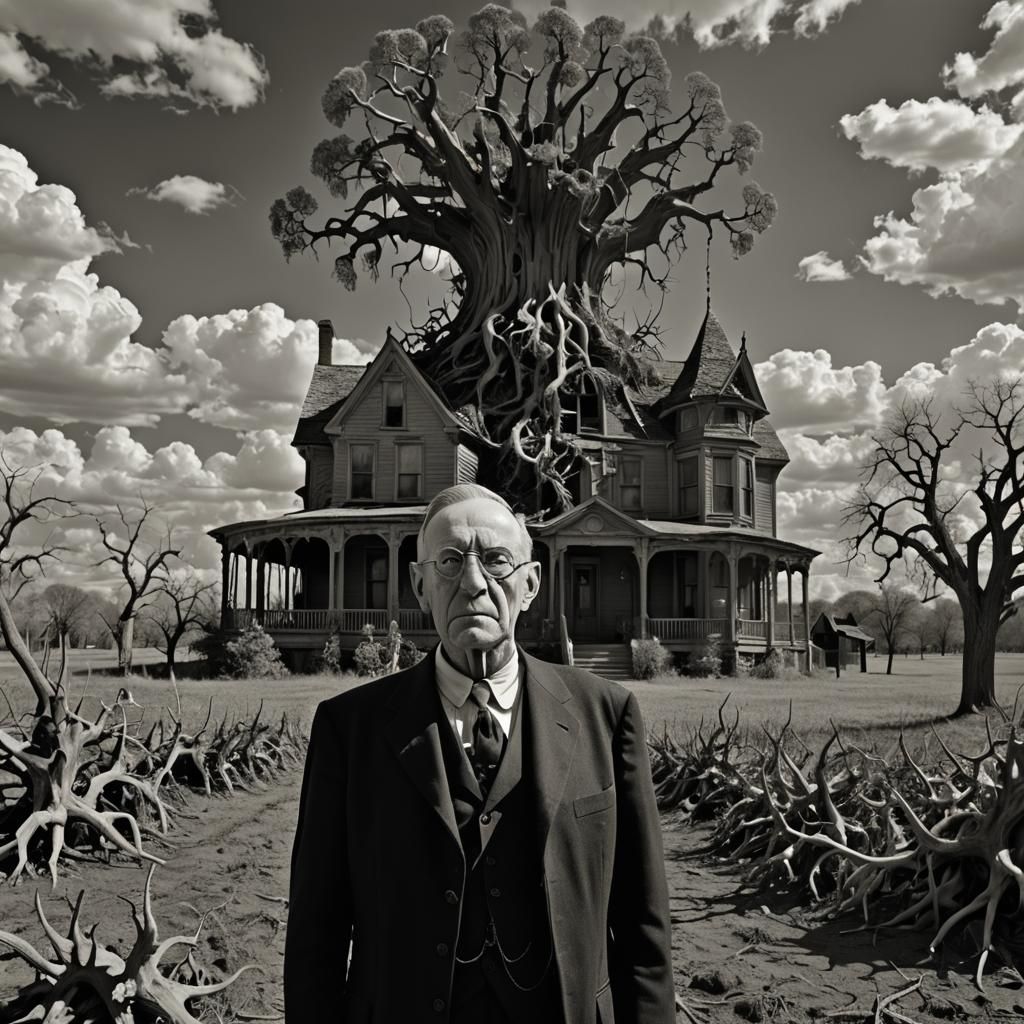 Mandelbulb Apocalypse: American Gothic Landscape