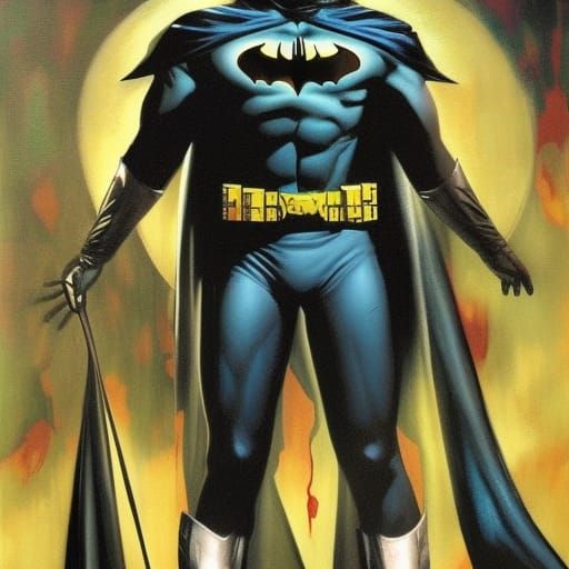 Batman with Joker: Oil Painting