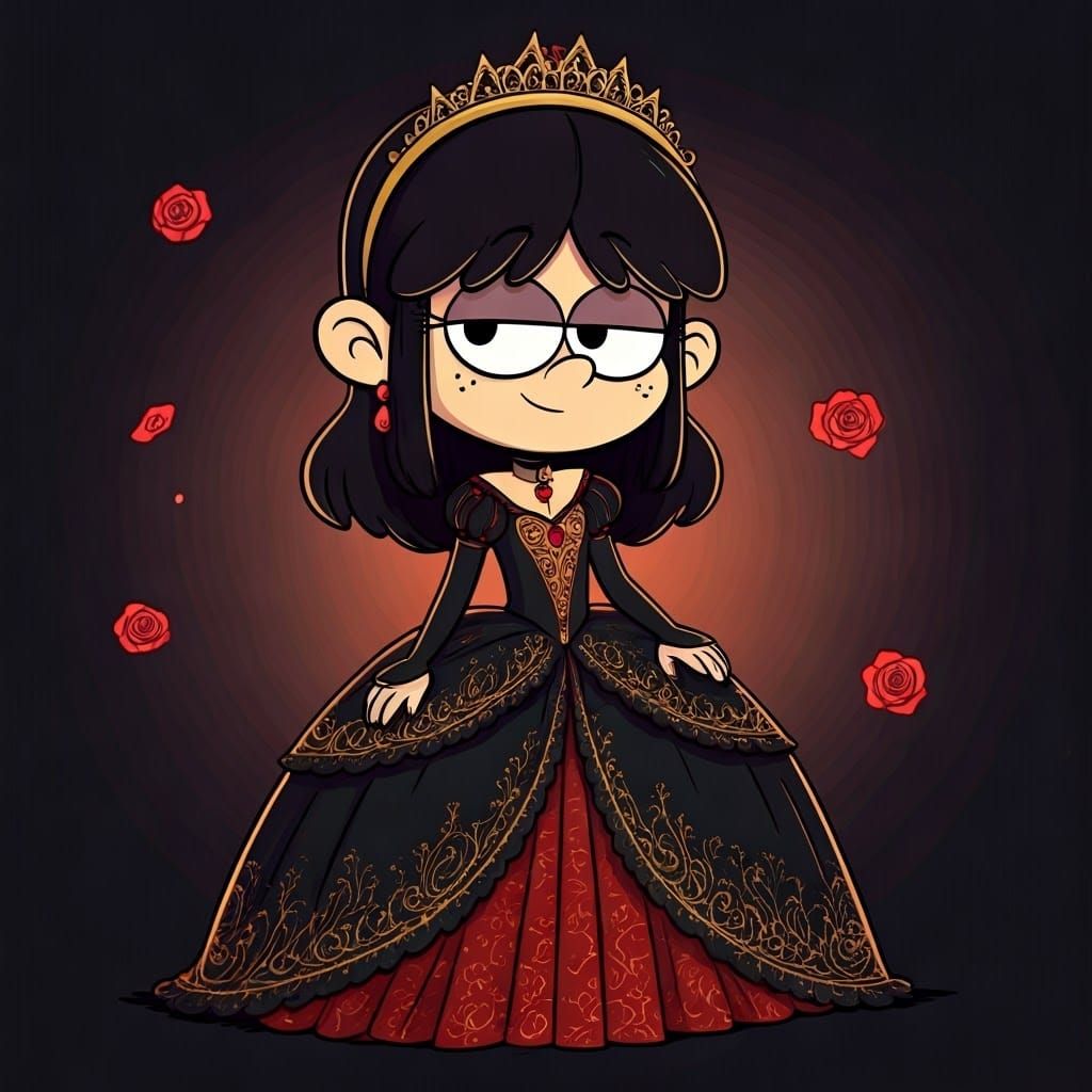 The Loud House Cartoon Style: Lucy Van Pelt wears a luxuriou...