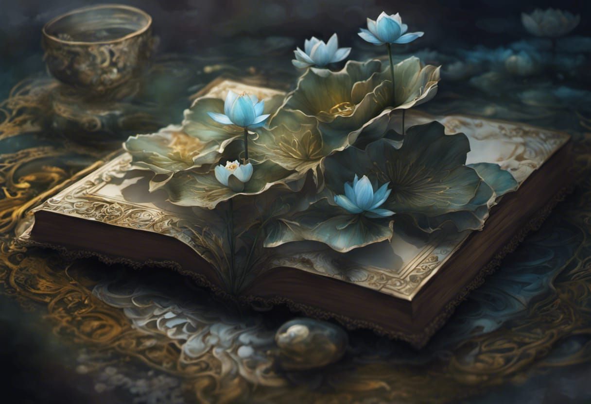 Intricate Golden Lotus Mehndi Digital Painting