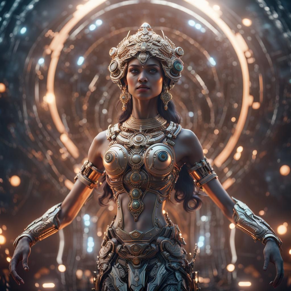 Parvati Merges with Universe in Sci-Fi Style