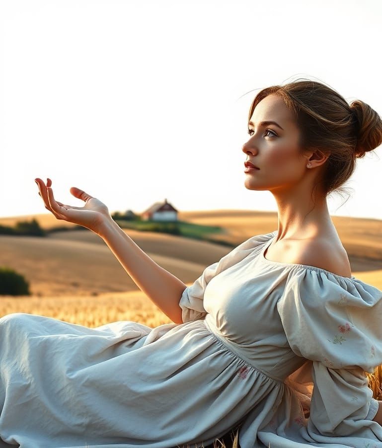 Serene Longing in a Rural Landscape