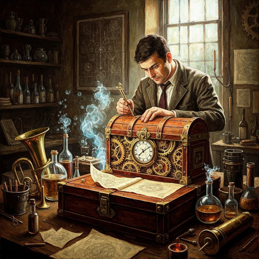 Steampunk Inventor's Clockwork Treasure Chest