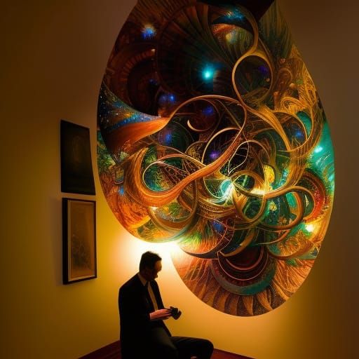 Divine Light Illuminates Intellects in Fluid Gouache