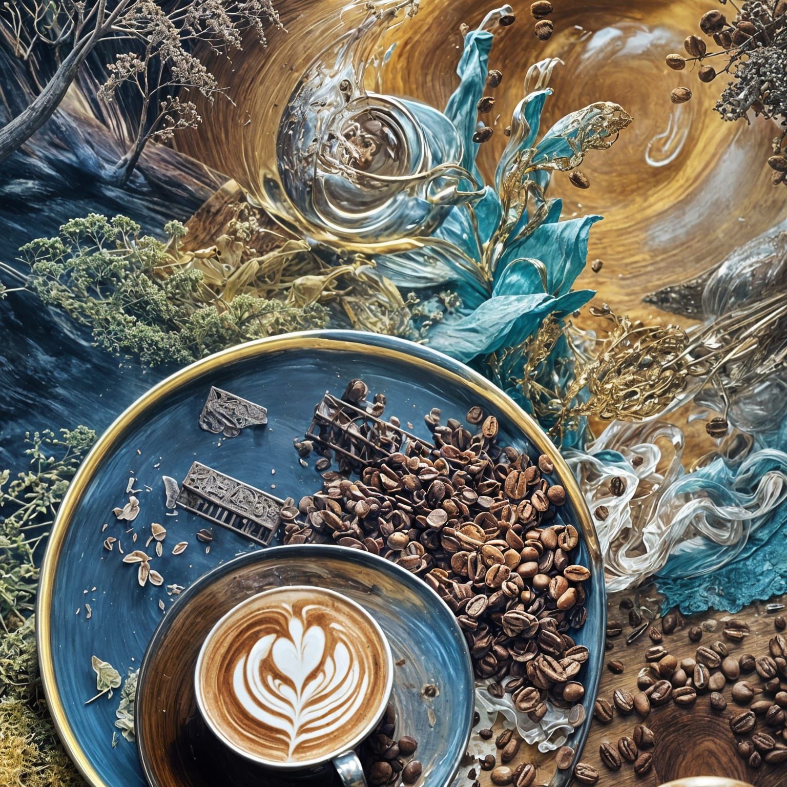 <lora:Keopi Maenia:1.0> A  cup of latte macchiato Abstraction