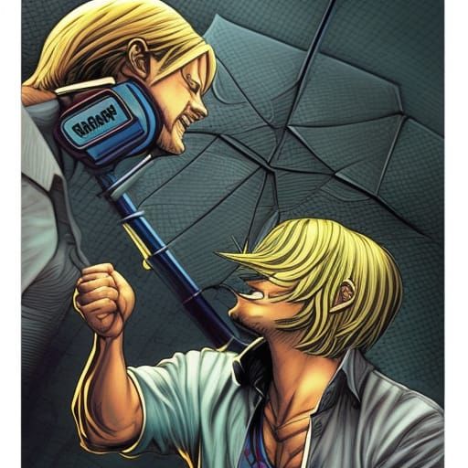 Sanji Portrait in Comic Book Style