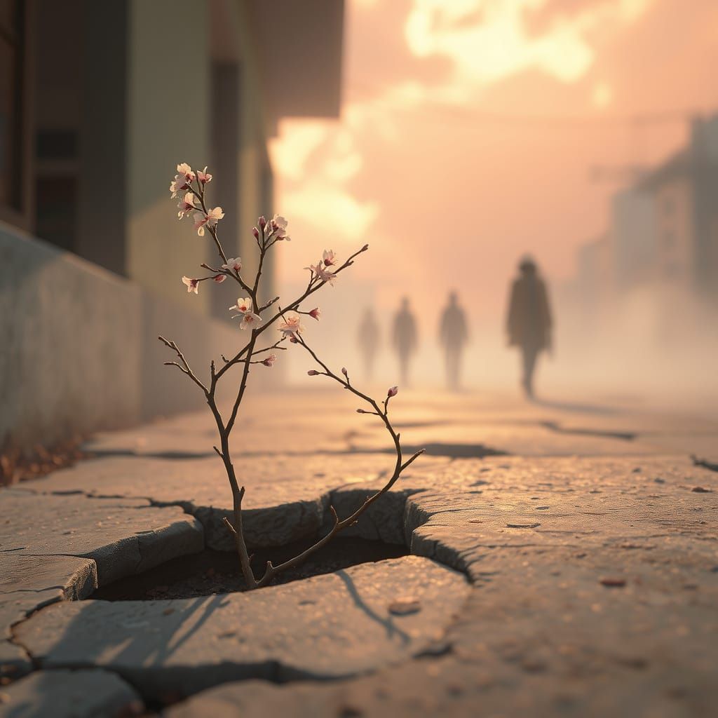 Sister's Memory in Cherry Blossom Glow