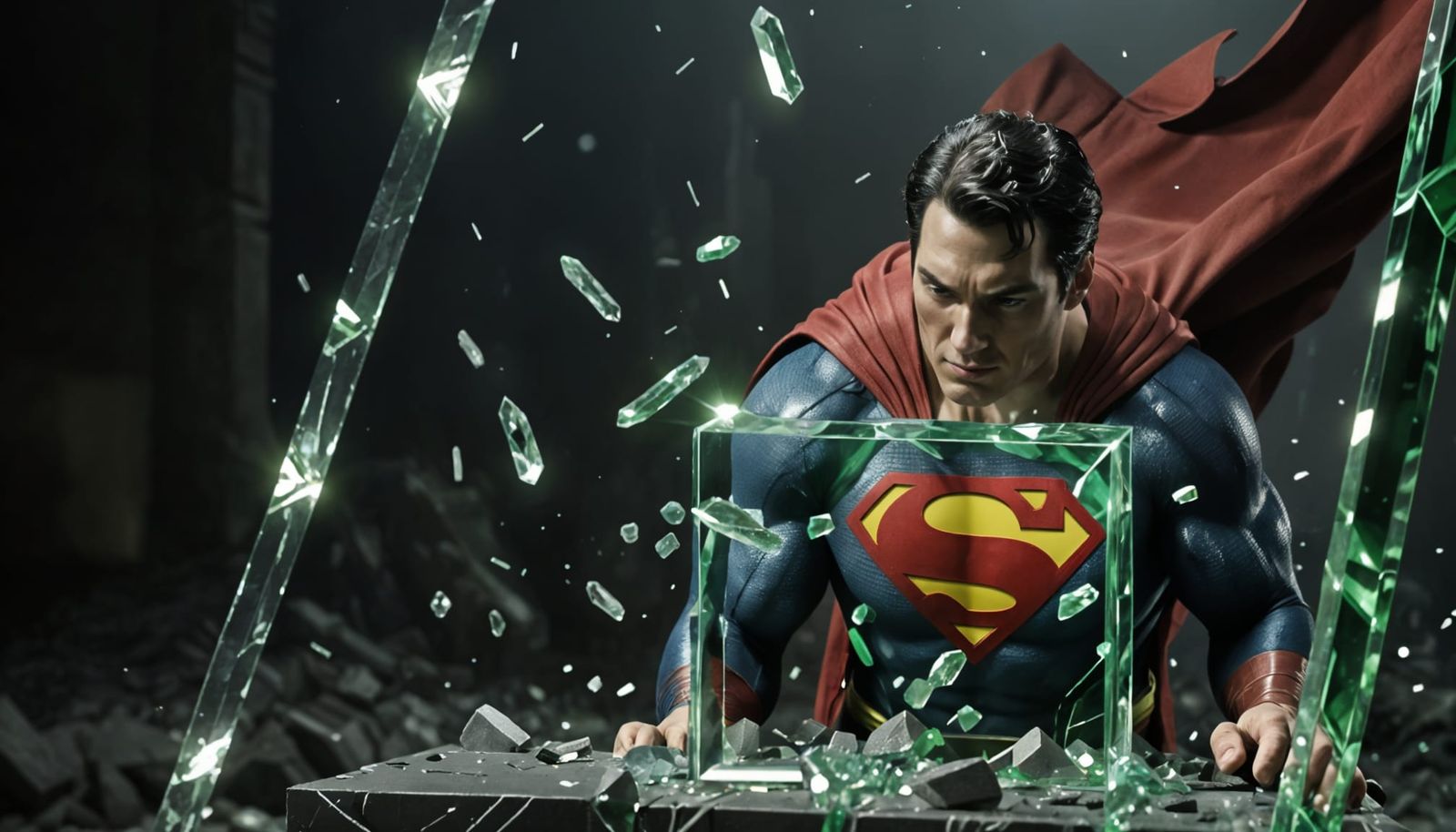 Superman Defeated in a Cubic Kryptonite Prison