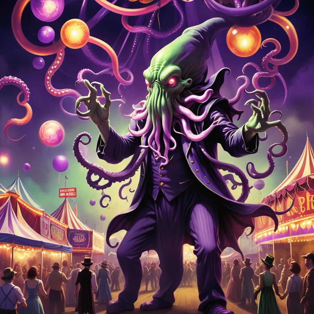 Cthulhu Juggler: Circus Poster of the Great Old One