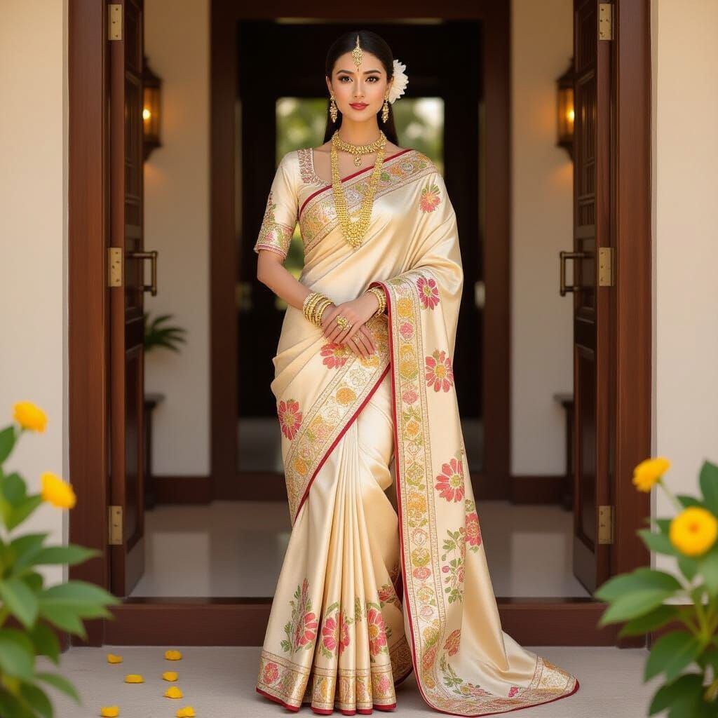 Elegant Chinese Woman in Traditional Art Nouveau Style