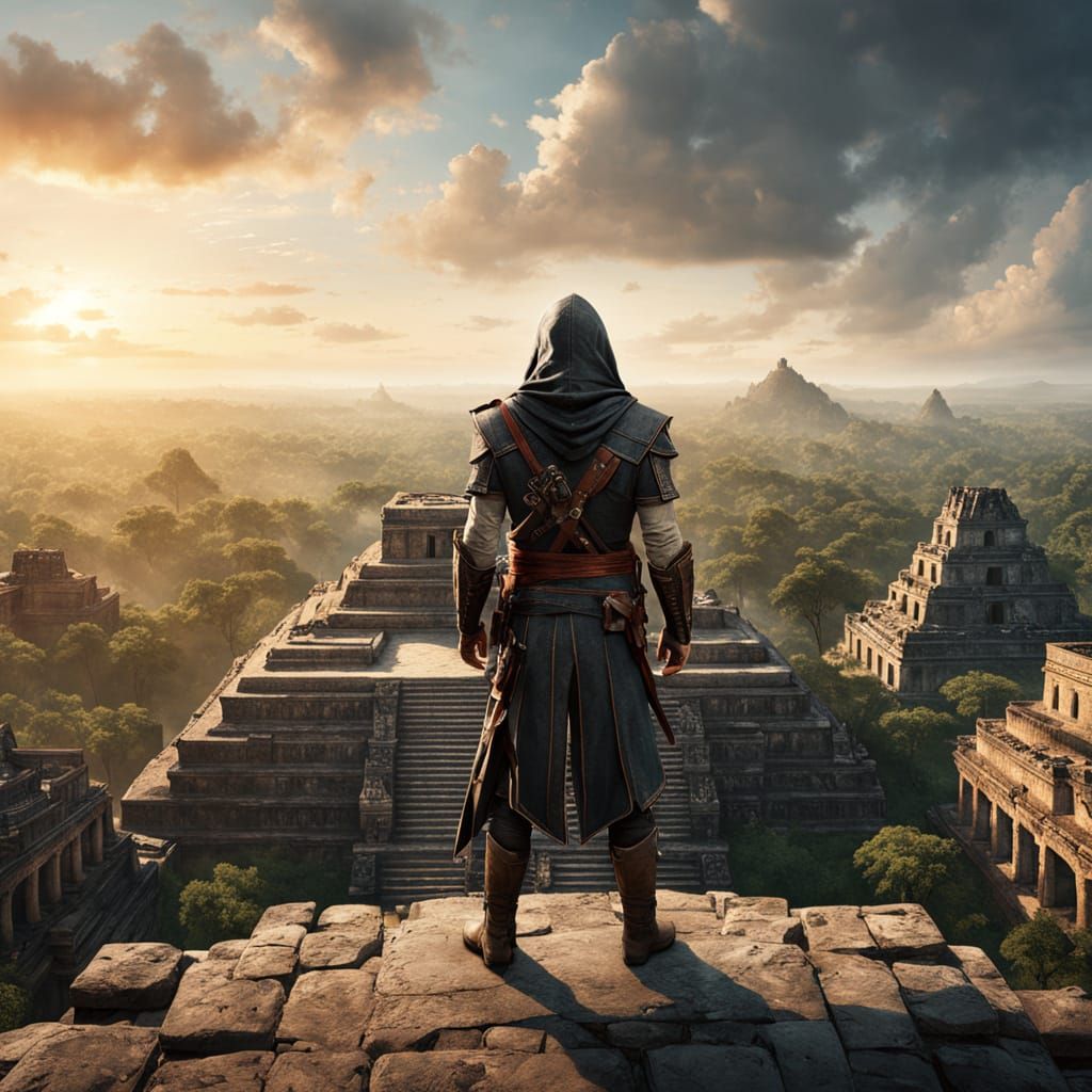 Epic Assassin's Creed Scene in Ancient Mayan City