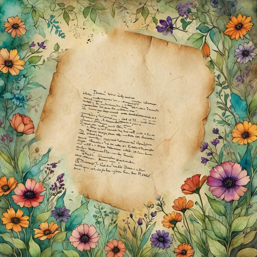 Vintage Letterhead: My Beautiful Garden in Watercolor