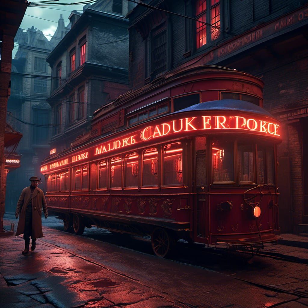 Mickey Rourke in Neon Cityscape, Detailed Matte Painting