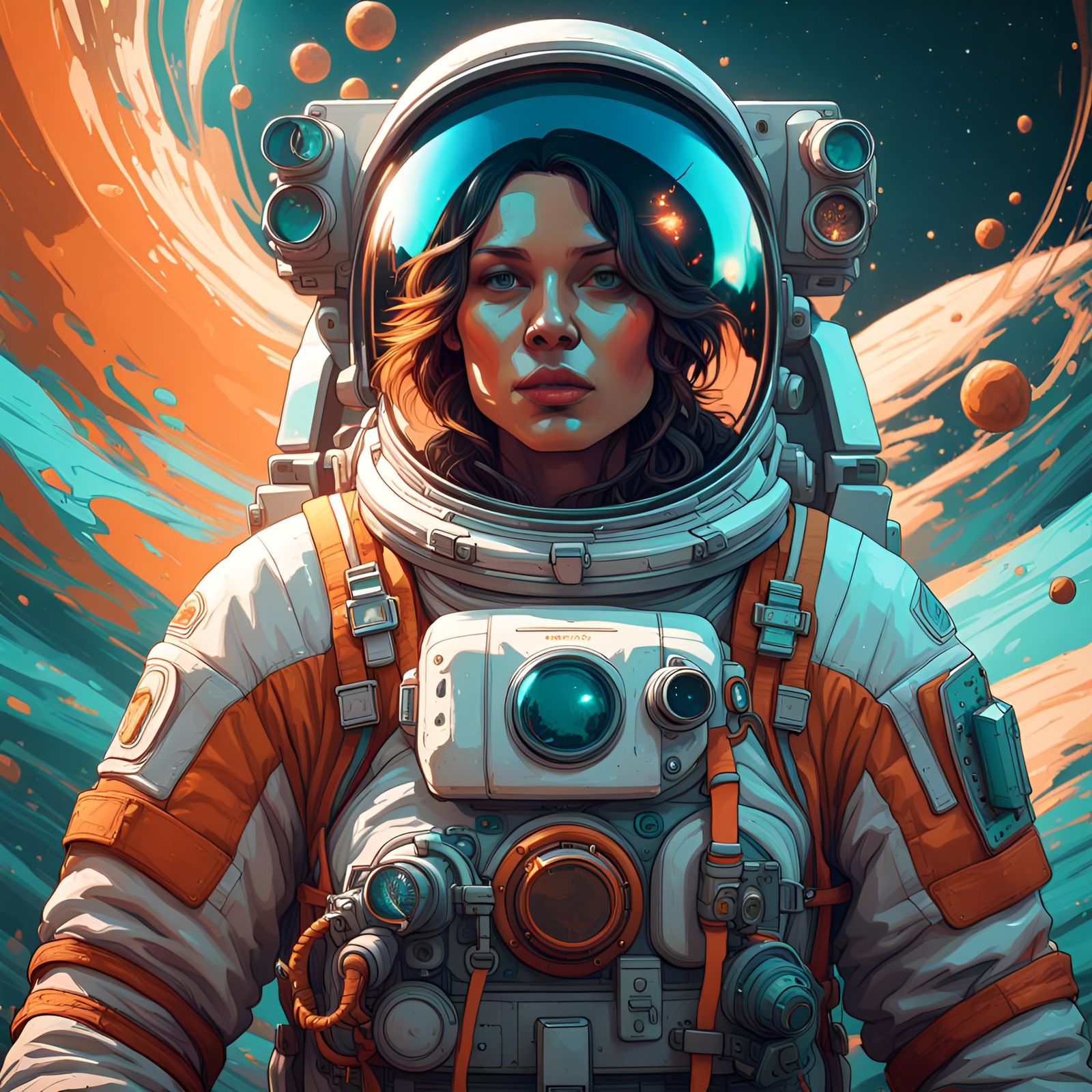 Astronaut Lost in Psychedelic Dreamscape: Concept Art