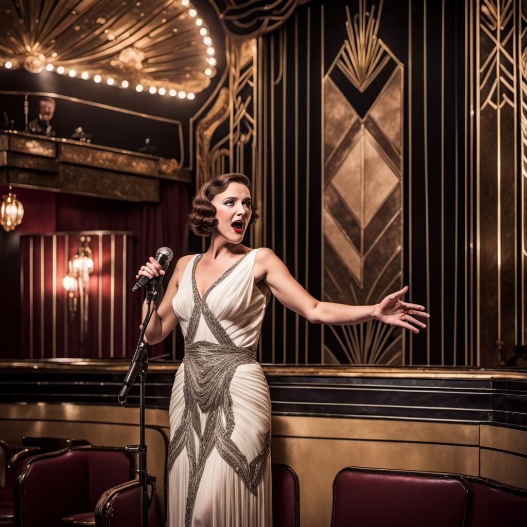 Jazz Singer Takes the Stage in Art Deco Club