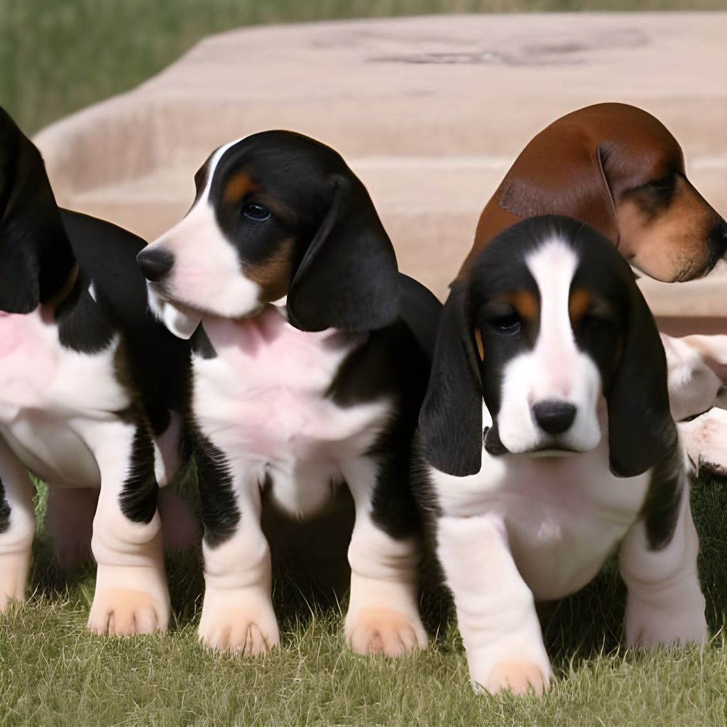 Basset Hound with Puppies