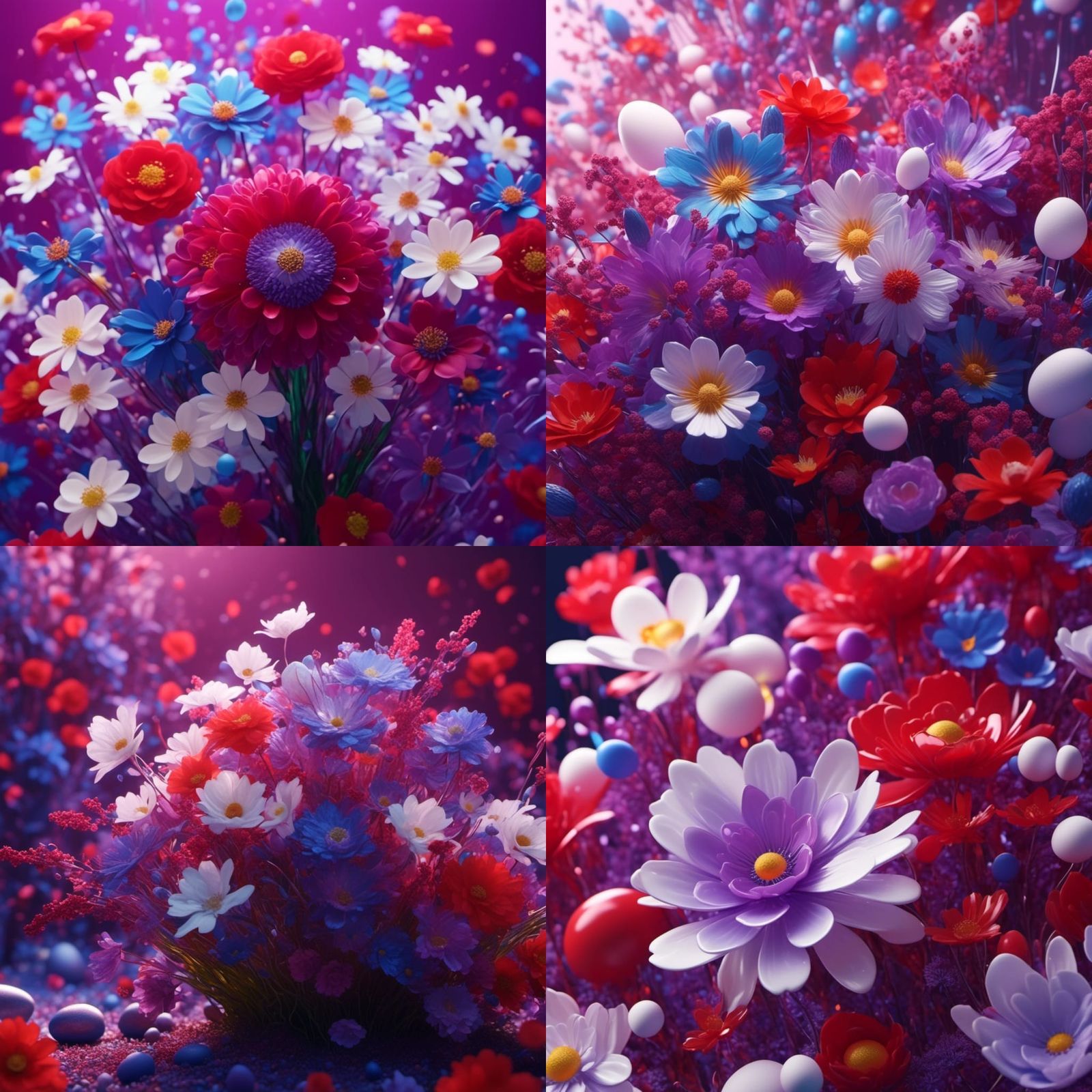 Colorful Easter Flowers in Renaissance Style