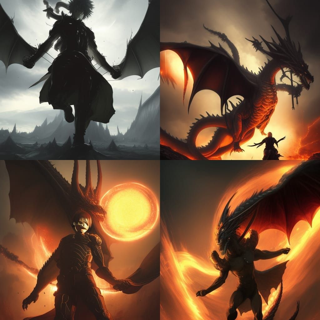 Woman Rides Dragon in Apocalypse: Dark Fantasy Art