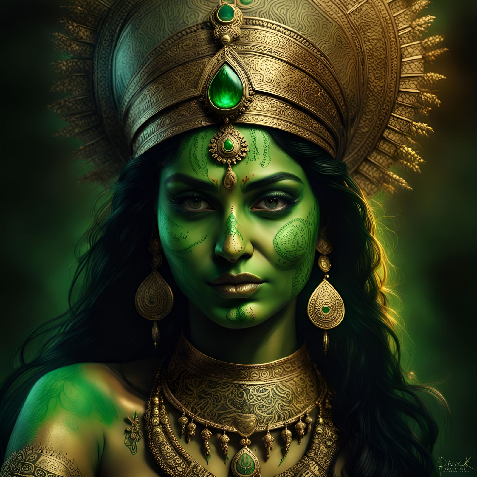 Matangi: Photo Realistic Portrait of Hindu Goddess