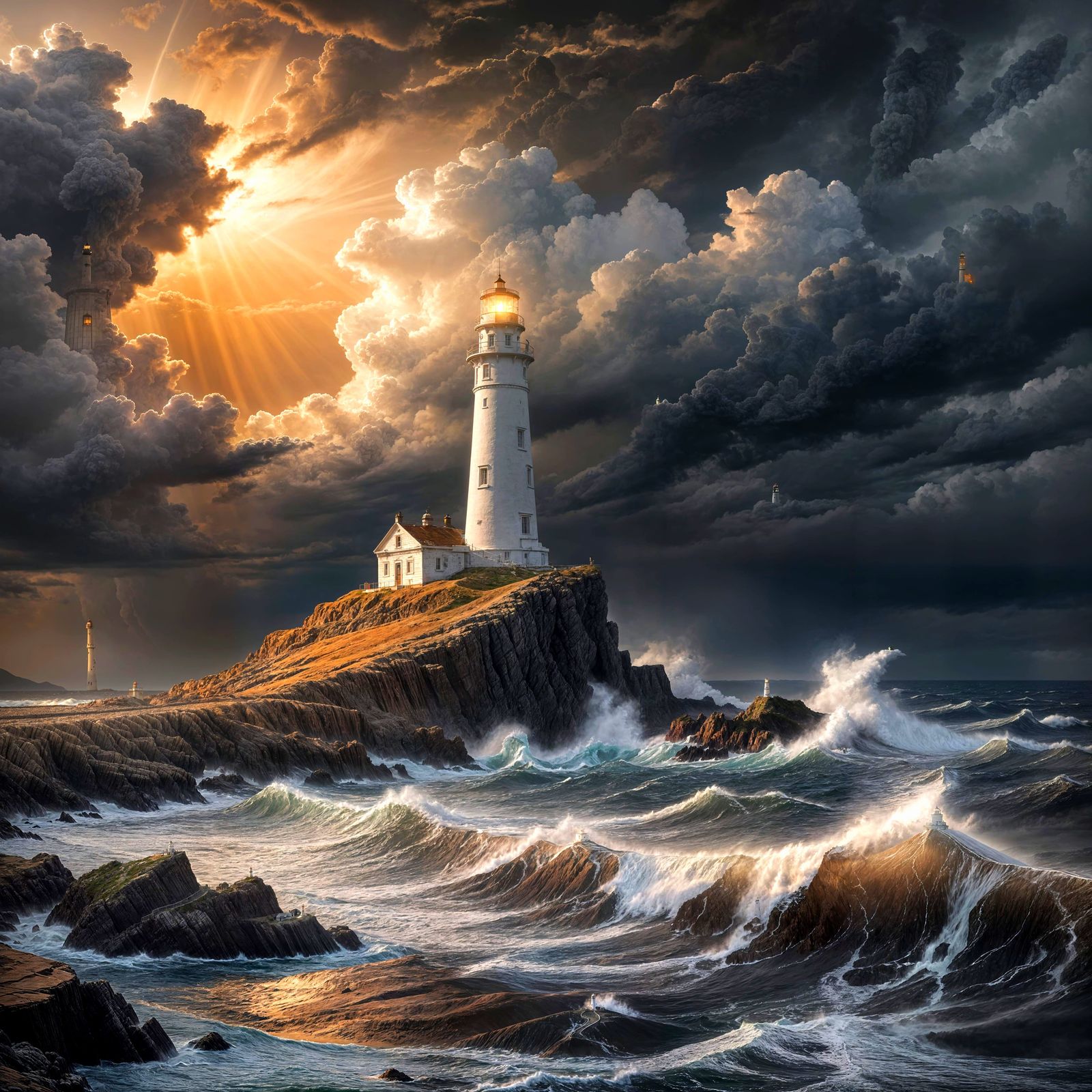 Lighthouse Stands Guard as Storm Approaches