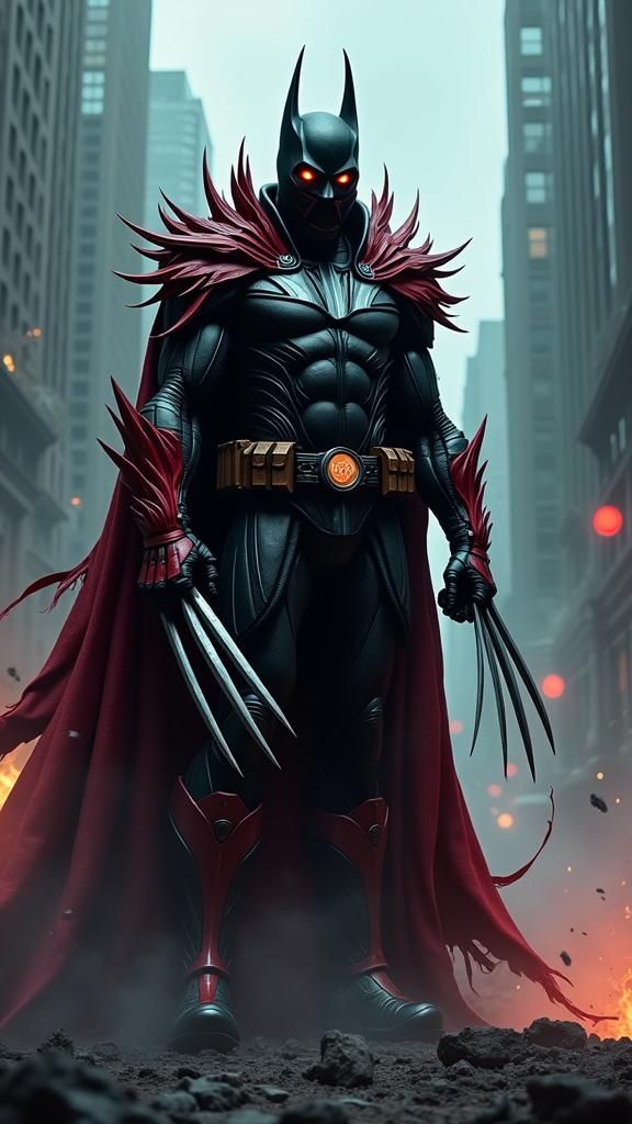 Gothic Metropolis Fusion: Spawn, Wolverine, Batman, Vader