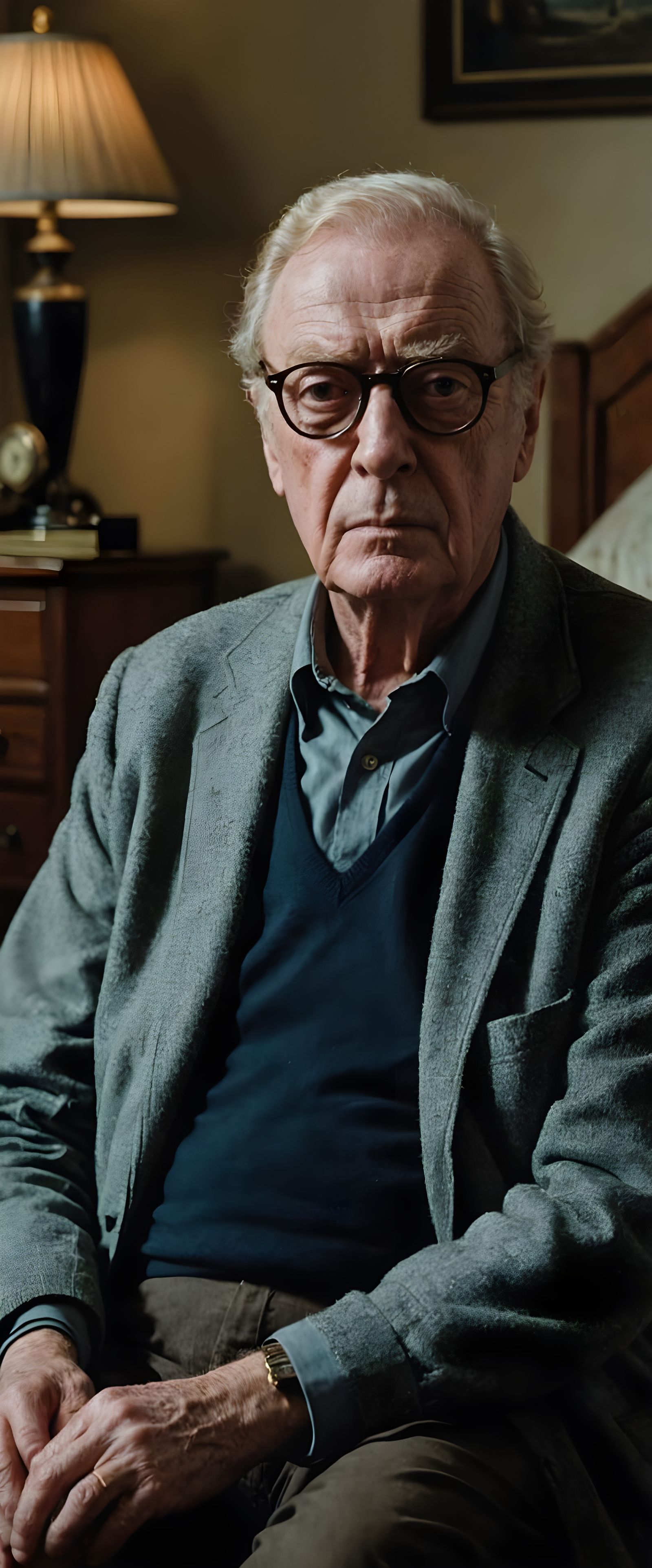 Decrepit Elderly Man in Despair