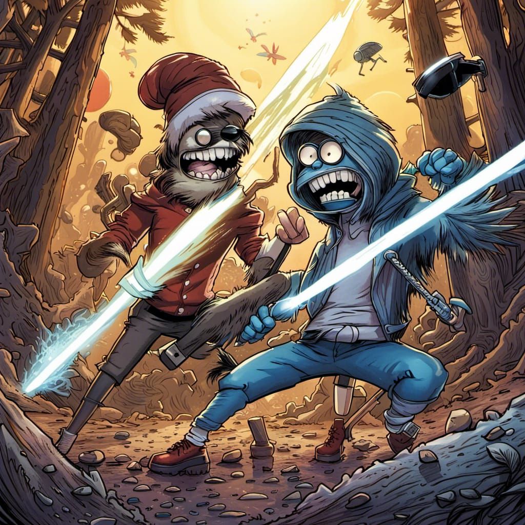 Regular Show in Comic Book Art Style