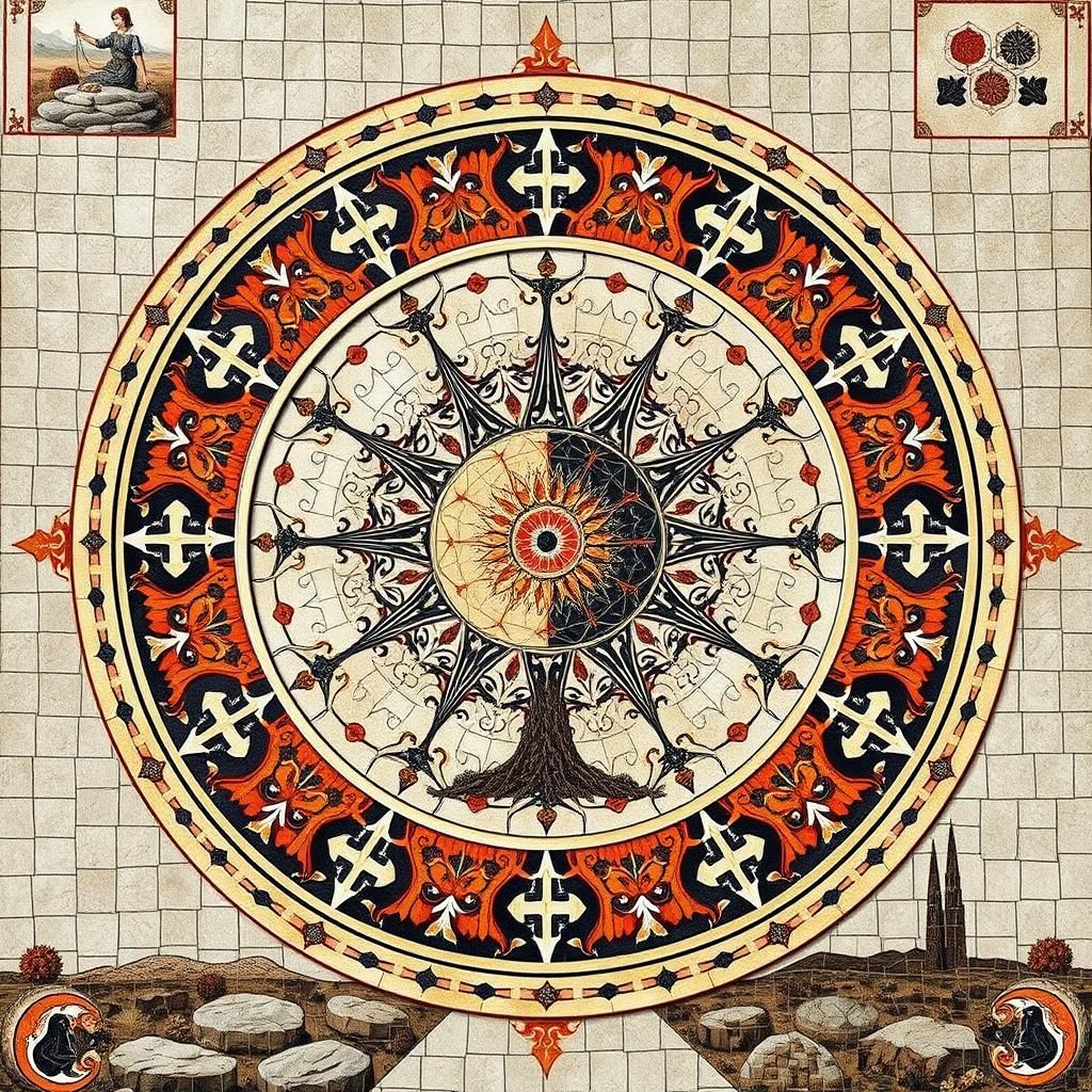 Equinox Mosaic with Autumn and Spring Elements