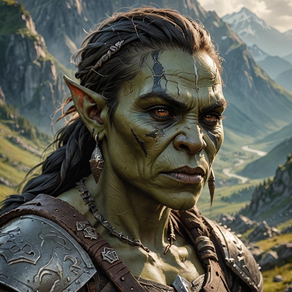 Fantasy Orc Portrait in Earthy Tones