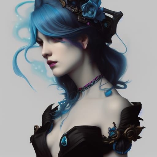 Goth Rosalina Portrait in Digital Art Style