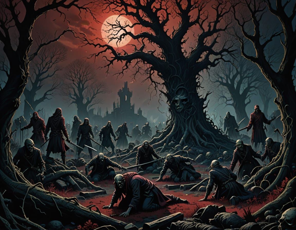 Hyperrealistic Horror: Zombies Rise in Overgrown Garden