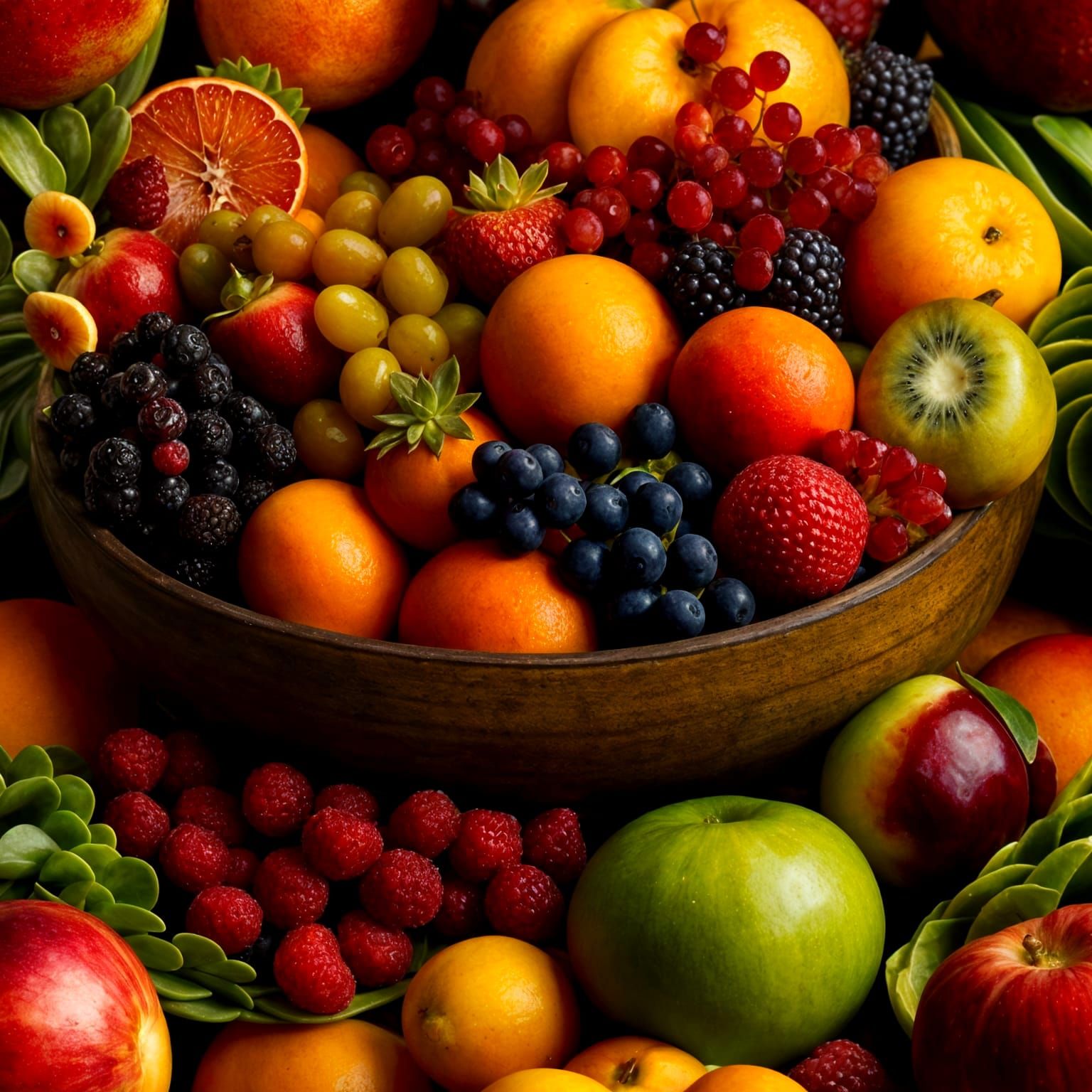 Realistic Still Life of Fruit Bowl Photo