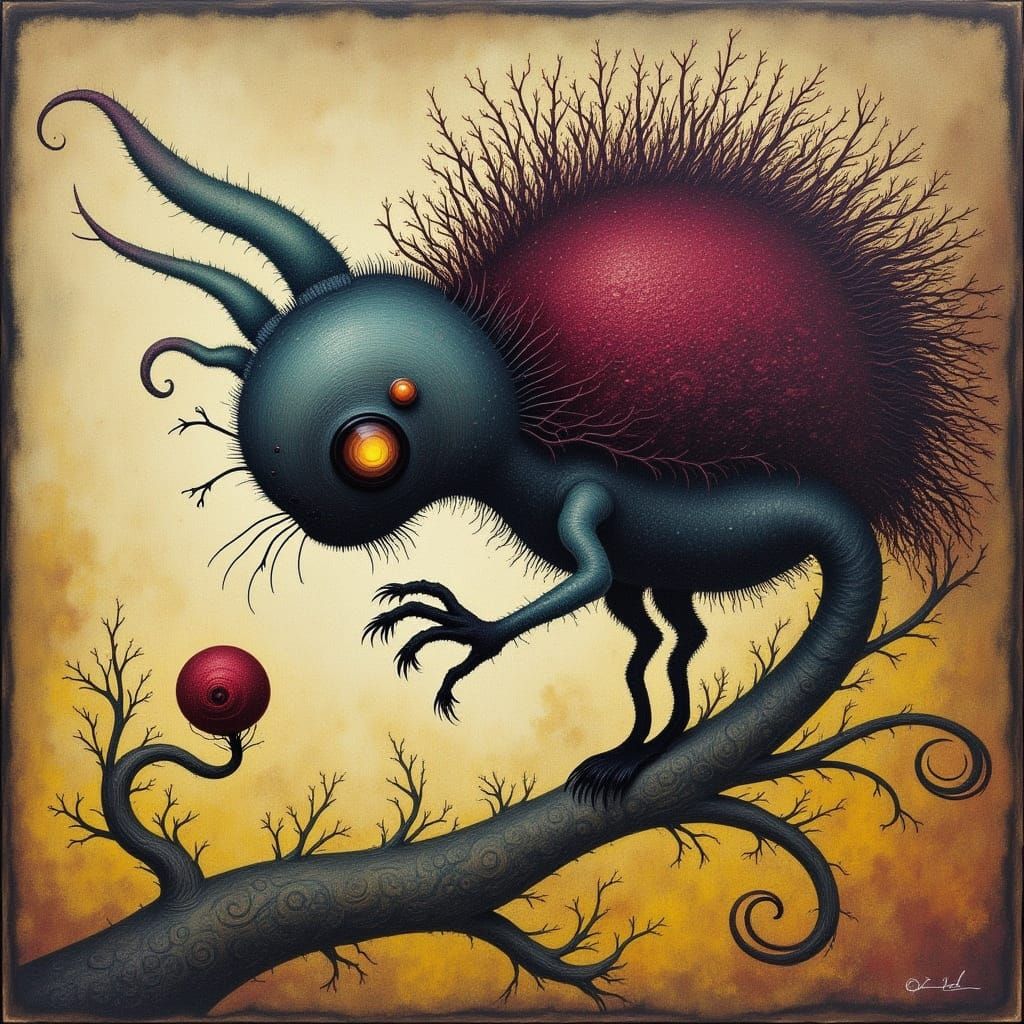 Whimsical Woodland Scene in Vibrant Colors